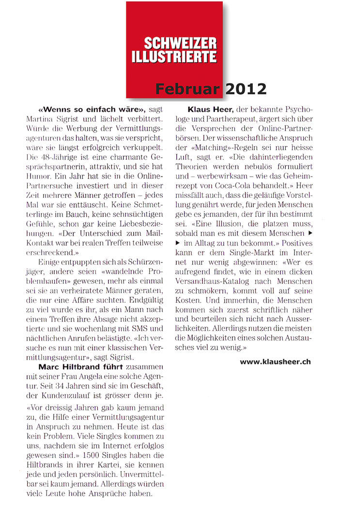 Schweizer Illustrierte - Februar 2012